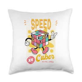 Speed Cuber Cube Cubing Throw Pillow