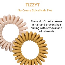 TIZZYT Hair Ties, 18 Count - Vintage matte color Spiral Hair Ties, No Crease, Suitable For Women And Children With Thick Or Thinning Hair