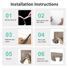 WdFour Door Curtains for Door Window, French Door Curtains for Privacy, Easy Installed Tricia Door Panels,Front Door Sidelight Curtain Tie up Shade, Washable Curtain 25W x 40L Inch Mocha, 1 Panel