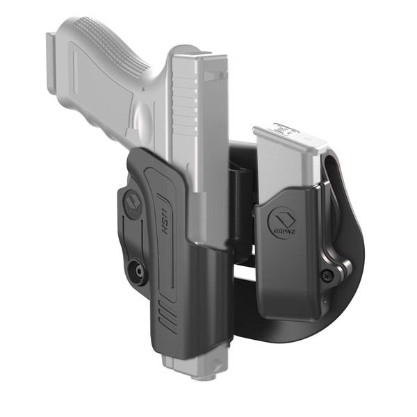 Orpaz Compatible with Sig Sauer P320 Holster Optics Compatible Sig P320 OWB Holster (Level I Retention, with 9mm Sig P320 Magazine Holder)