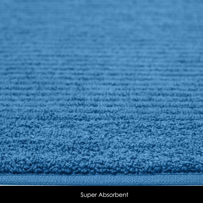 HOMESCAPES Imperial Plain Cobalt Blue Bath Mat 50 x 80