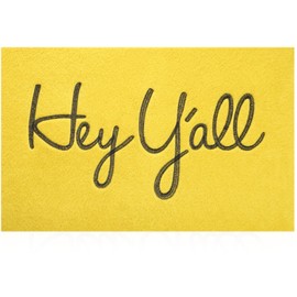 HLFMVWE Welcome Mats for Front Door Outdoor Entry Hey Y'all Doormat Non Slip Rubber Mat for Home Decor Indoor Farmhouse Funny Kitchen Heavy Duty Backing Mats Patio Yellow 28" x 18"