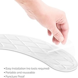 Generic Gel Toilet Seat Cushion Toilet Seat Cover Washable,Padded Riser Cushion for Toilets & Commode Chair Reusable Adhesive Donut Pad U-Shape for Family,Elders(White), Clear