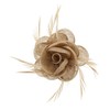 Zac's Alter Ego Caramel Rose Net Fascinator with Feathers on