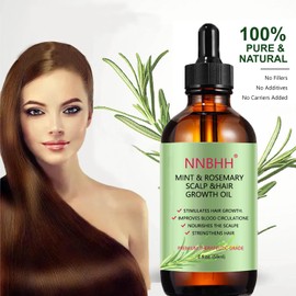 NNBHH Rosemary Hair Growth Oil – Natural Essential Oil for Scalp Care, Thicker & Fuller Hair, Nourishing & Strengthening, 100% Pure & Organic for Dry Scalp, Frizz Control & Split Ends
