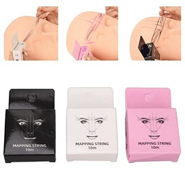3pcs 32.8ft Microblading String Measure 15ml Pre-inked Eyebrow Mapping String Negro Pink Mapping String Medida Ceja Microblading Ceja                 