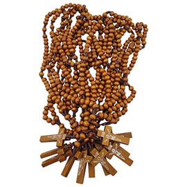 Dozen 12 pcs Catholic Rosary Olive Wood Carved Beads with Jesus Cross Jerusalem Holy Land Religious Jewelry Gift