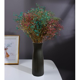 OTDCGI Black Vase, Ceramic Handcrafted Wooden Stump Texture 8 Inch Farmhouse Decor, Modern & Boho Room Accent for Living Room, Bedroom, Kitchen