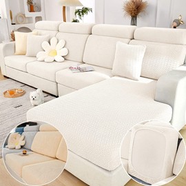 Yoovat Magic Sofa Covers Magic Sofa Couch Covers 2024 New Wear-Resistant Universal Sofa Cover Stretch for Sectional Slipcovers (Texture-White,Back Cover L)