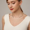 Foyjoey White Gold Plated 3 mm Herringbone Necklace for Women