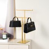 Purse Display Stand Jewelry Towers, Double T-Shaped Tabletop Stainless Steel