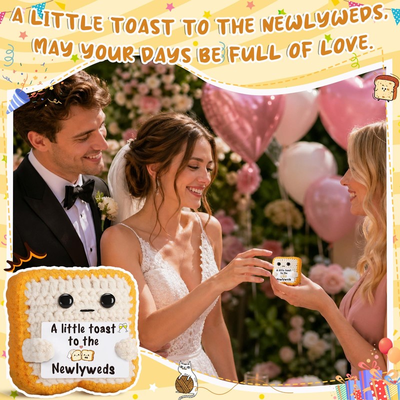 Ovrrcame Crochet Toast Bridal Shower Engagement Wedding Gift for Newlyweds