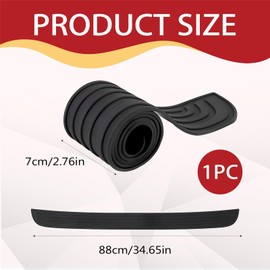 Car Rear Bumper Protector, Universal Rubber Bumper Anti-scratch Protector Strip, Flexible Guard Scratch-Resistant Trunk Door Protector Car Exterior Accessories for Pickup Truck SUV(90x7CM)