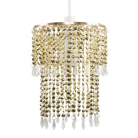 MiniSun Modern Chrome Chandelier Ceiling Pendant Light Shade with Clear Acrylic Jewel Droplets
