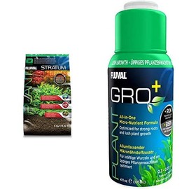 Fluval Aquarium Planting Stratum 17.6lb and Plant Grow Bundle