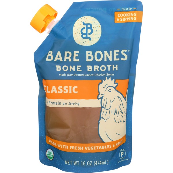 Bare Bones, Organic Chicken Bone Broth, 16 Ounce