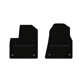 Lloyd Mats Heavy Duty Carpeted Floor Mats for Jeep Grand Wagoneer 2022-On Black - Grand Wagoneer Logo (2PC - Fronts, Black)