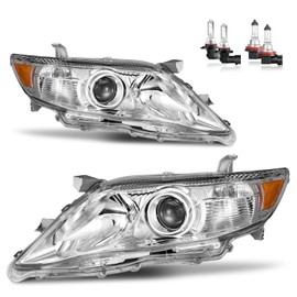 Vizotae Headlights for 2010 2011 Toyota Camry SE LE XLE Base 4-Door Sedan Halogen Headlamp Replacement, High/Low Beam W/Bulbs, Driver & Passenger Side (Only fits US Version, NOT fit hybrid models)