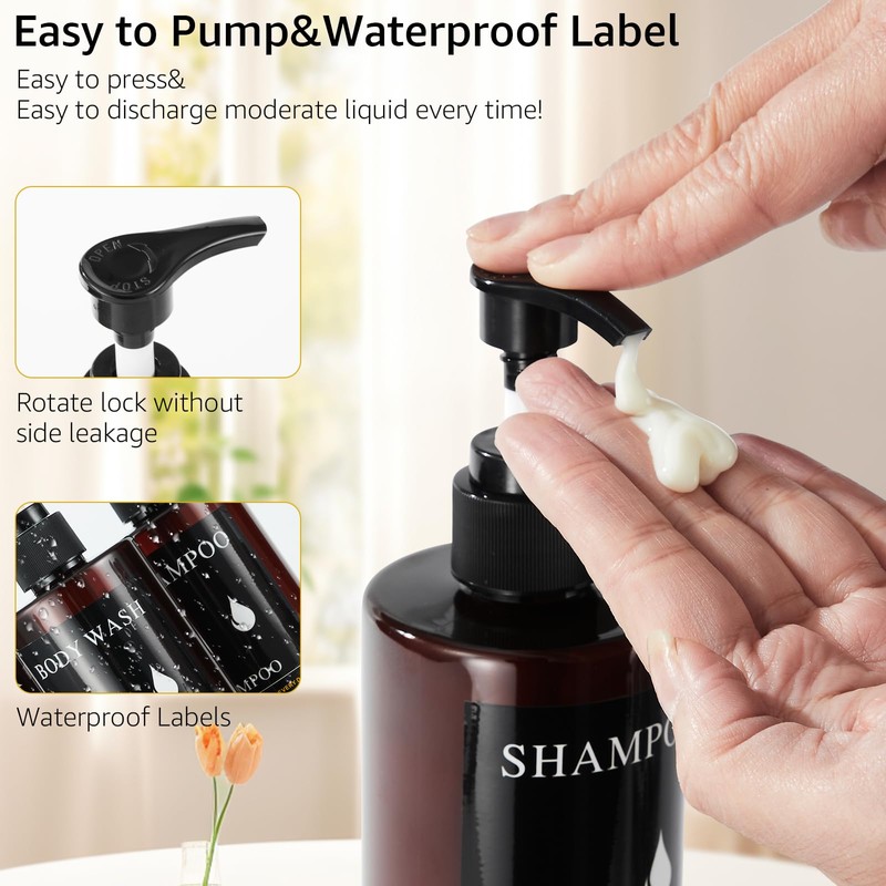 Shampoo and Conditioner Dispenser Shower Soap Dispenser No Drill 3
