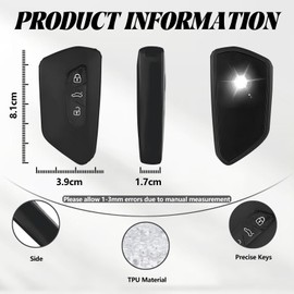TOOMUME Key Case TPU Glossy Transparent Car Key Cover Fits VW Volkswagen Cupra Formentor Born Golf 8 Seat Leon MK4 Ibiza Ateca Skoda Kodiaq Fabia Enyaq Octavia