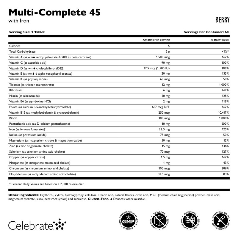 Celebrate Vitamins Multi-Complete Chewables, 45mg Iron – Daily Bariatric Multivitamin