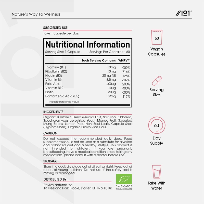 Organic Vitamin B Complex – 100% Plant Based Blend -