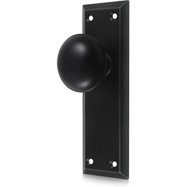 2 Pack de Pomo de Puerta de Chupete de Un Lado Negro para Interior, Pomo de Puerta de Chupete Vintage de Placa Larga en Negro Mate