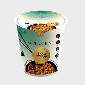 KLDSCP Superamen™ Garlic "Chicken" Ramen, 100% Plant Based, Keto Friendly, High Protein, Low Carb, Packaged Noodle Meal Kit, Ready to Eat, 12 Pack