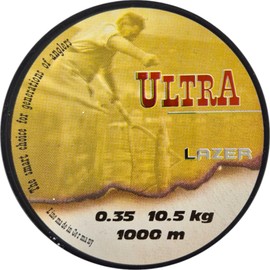 LAZER LINE ULTRA Monofil Angelschnur 1000m DIA 0,35mm Test 10,5kg Weiß Schnur - Karpfen Hecht Zander Angel - Spinner Angeln - Grundangeln - Monofilament Angelsehne - Nylonfaden Vorfach – Vorfachschnur