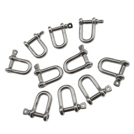 10x 4mm D Shackle Screw Pin Buckle for Marine Boat Shade Sail Trailer Caravan