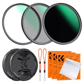 K&F Concept 62mm CPL MCUV ND1000 Lens Filter 2 Lens Caps Kits Waterproof Polarizing + UV Protection + Fixed Neutral Density Camera Lens Filter with 24 Layer Coatings