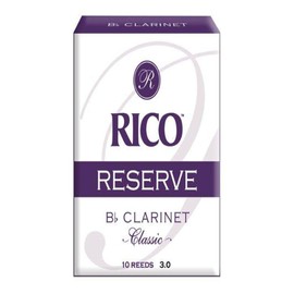 Rico Reserve Classic Bb Clarinet Reeds, Strength 3.0, 10-pack