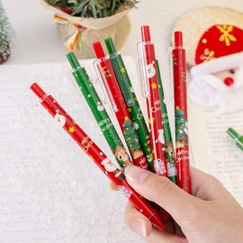 Christmas Gift Donut Ballpoint Pen - Santa, Rudolph, Tree, Snowman Character Promotional Stationery (0.5mm) Stylus 300ea