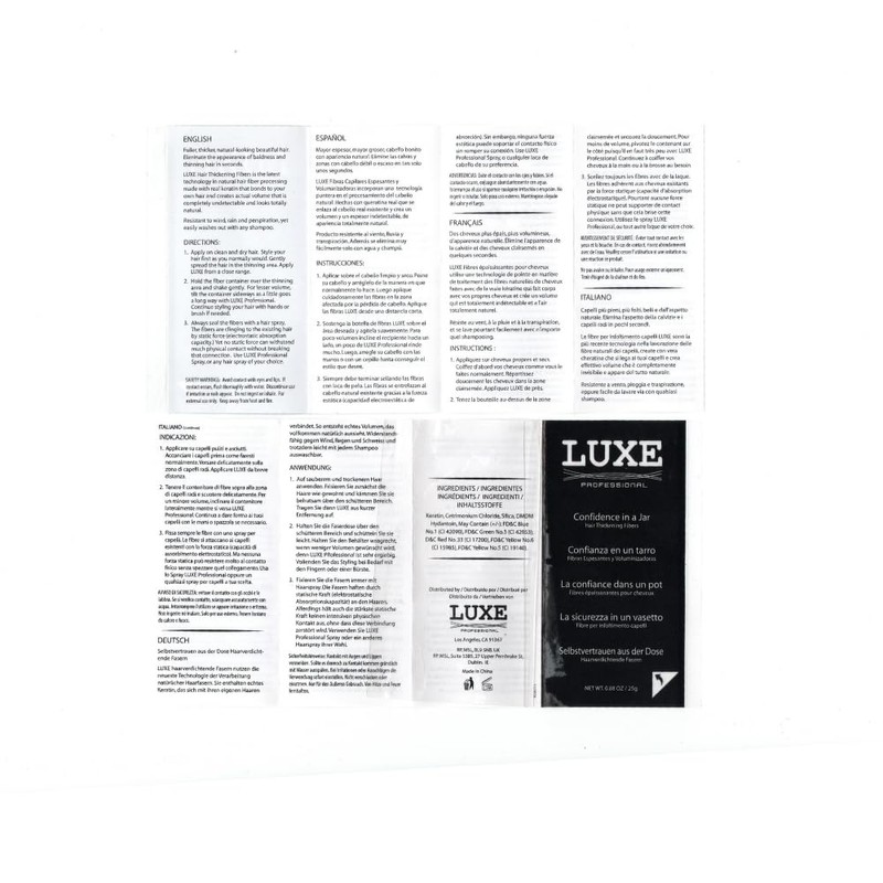 LUXE Hair Building Fibers - Thickening Fibers - CONFIDENCE IN