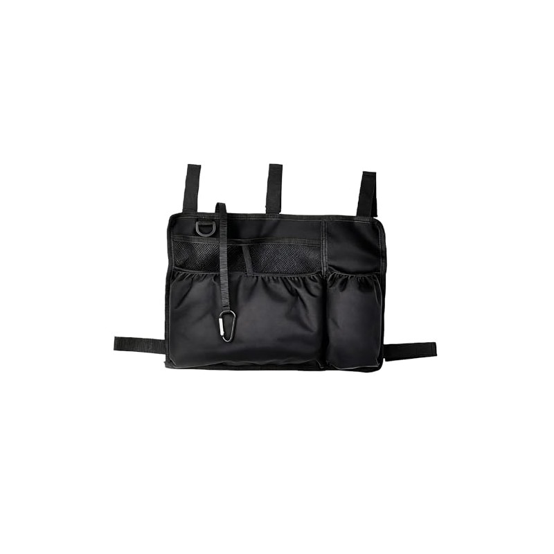 Wheelchair Side Bag with Cup Holder and Reflective Strip, Large
