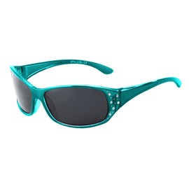 anteojos de sol polarizadas para mujer – anteojos de sol de moda premium – HZSeries Elettra – anteojos de sol de diseño para mujer, Verde azulado (Tropical Teal), M
