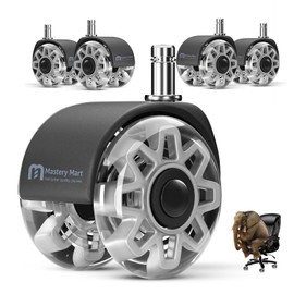 Office Chair Wheels Replacement, 2.5 Inch Heavy Duty Caster Set, for Carpet and Hardwood Floors, Universal Size 11x22mm, Fits 99%, Grey