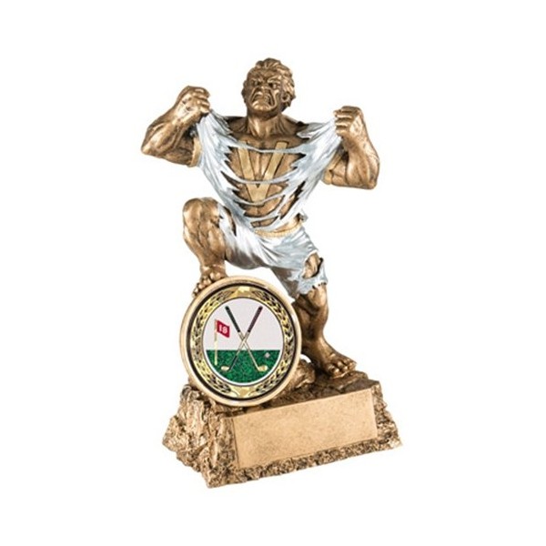 Golf Monster Trophy with 3 Lines of Custom Text 6.75" Tall | 9" Tall
