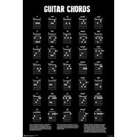 AllPosters Wall Standard Poster Guitar Chords B/W, 24x36