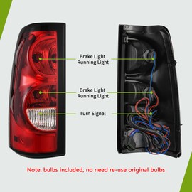 AUTOSAVER88 Tail Lights Assembly Compatible with 2003-2006 Chevy Silverado 1500 2500 1500HD 2500HD / 04-06 Silverado 3500/2007 Silverado with Classic Body Style, Replacement OE Taillights