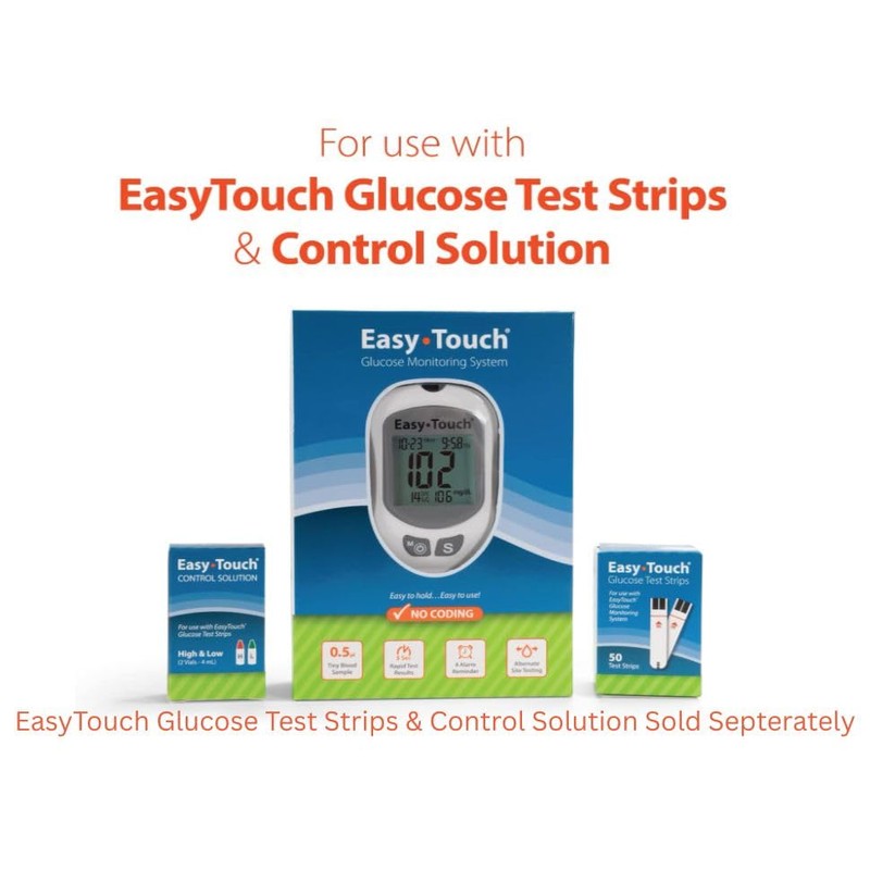 EasyTouch Glucose Monitoring System with 1 Meter, 10 Twist Lancets,