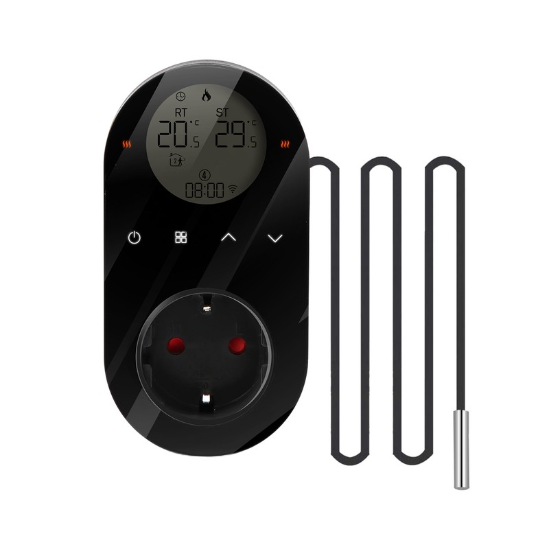 WiFi Digital Thermostat Outlet Plug 16A Outlet Tuya App Voice
