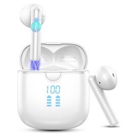 Donerton Wireless Earbuds, Bluetooth 5.4 Headphones with 4 ENC Noise Cancelling Microphone, 40H Playtime LED Display