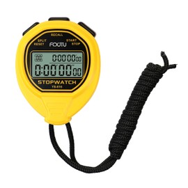 FCXJTU Digital Waterproof Stopwatch, 20Laps Split Memory Stopwatch, No Clock, No Calendar, No Alarm, Simple Silent Large Display Stop Watch for Sports Swimming Training Coaches Yellow