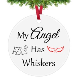 Cat Memorial Gifts Loss of Pet Sympathy Gift Christmas Ornaments In Memory of Cat Gifts for Friends Family Pet Loss Remembrance Gifts Pet Loss Gift Condolences Gift for Pet Owner Ceramic Ornament