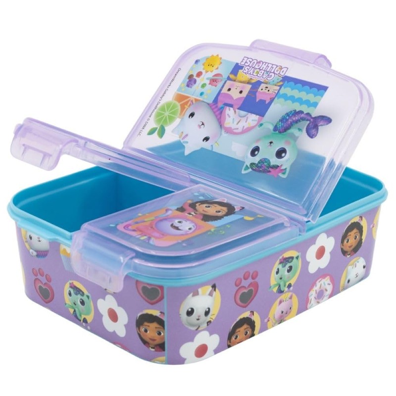 OM SUPPLIES Gabby's Dollhouse Reusable Sandwich Lunch Box 3 Multi