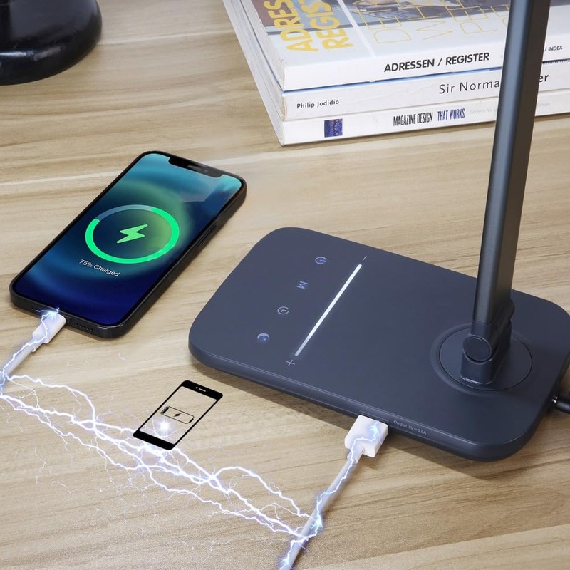 PALANJA Foldable LED Desk Lamp with Timer, Adjustable Arm, Touch