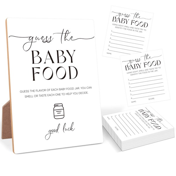 Guess the Baby Food Game Baby Shower, Minimalist Baby Shower