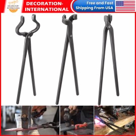 E-cowlboy Knife Making Tongs Set Blacksmith Bladesmith Knife Tong Anvil Vise Forge 3pcs