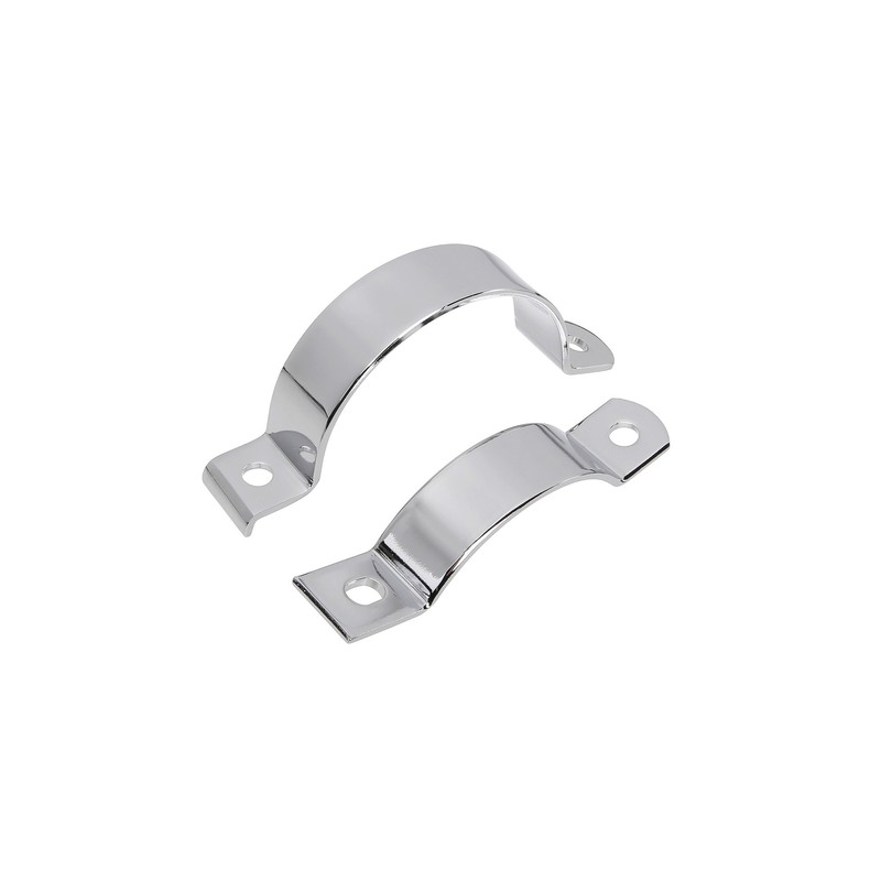 MZ 2-piece exhaust clamp with bracket, chromed, rear - for